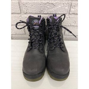 Brahma Women Combustion Black Purple Steel Toe Boots Size 7